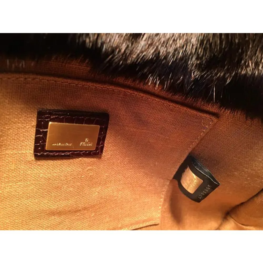 Rare Limited Edition Fendi Brown Alligator and Mink Fur Satchel Handbag - Picture 8 of 10